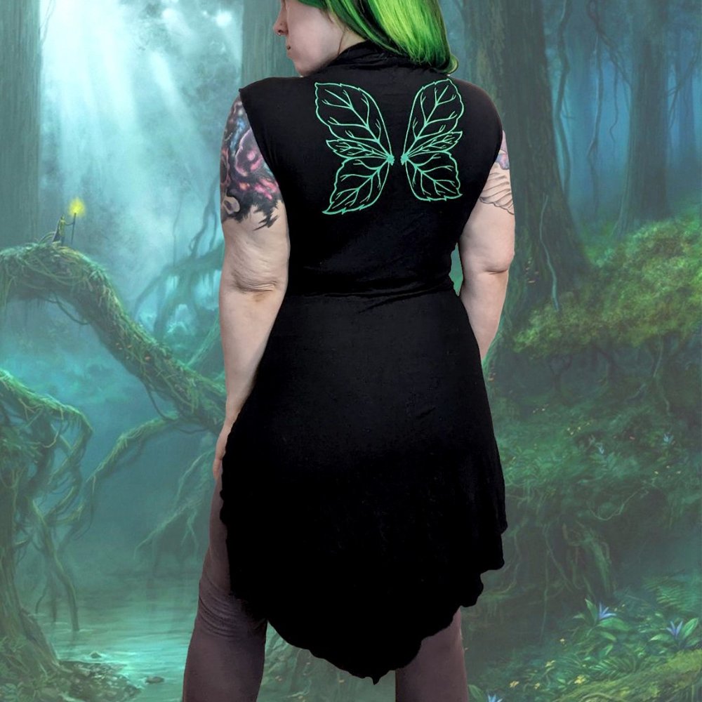 **SOLD** Lila Leaf Fairy Wing High-Low Sleeveless Tunic Dress by Verillas